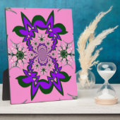 美しいベビーピンクフローラ紫の色合いモチーフ フォトプラーク (側面)