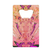 美しいベビーピンク紫の色合いのモチーフのモノグラム クレジットカード栓抜き (裏面)