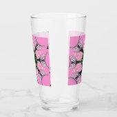 美しいベビーピンク紫の色合いのモチーフのモノグラム タンブラーグラス (左)