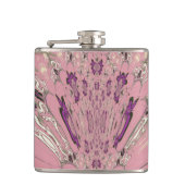 美しいベビーピンク紫の色合いのモチーフのモノグラム フラスク (正面)