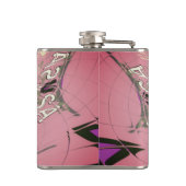 美しいベビーピンク紫の色合いのモチーフのモノグラム フラスク (裏面)