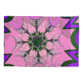 美しいベビーピンク紫の色合いのモチーフのモノグラム 枕カバー (裏面-左)