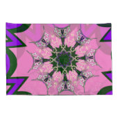 美しいベビーピンク紫の色合いのモチーフのモノグラム 枕カバー (裏面-右)