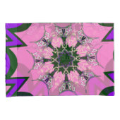 美しいベビーピンク紫の色合いのモチーフのモノグラム 枕カバー (正面右)