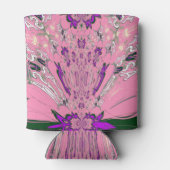 美しいベビーピンク紫の色合いのモチーフのモノグラム 缶クーラー (裏面)