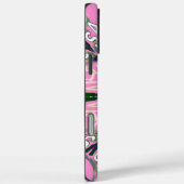 美しいベビーピンク紫の色合いのモチーフのモノグラム Case-Mate iPhoneケース (裏面 / 右)