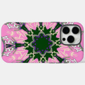 美しいベビーピンク紫の色合いのモチーフのモノグラム Case-Mate iPhoneケース (裏面 (横))