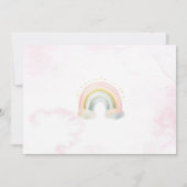 美しいベビーユニコーンとレインボーベビーシャワー 招待状 (裏面)