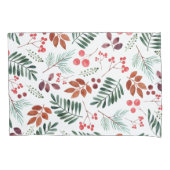 美しいベリーと枝の水彩の冬 枕カバー (正面)