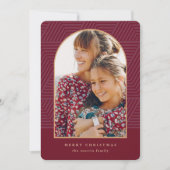 美しいベリー幾何学的パターン写真クリスマス シーズンカード (正面)