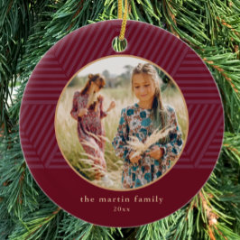 美しいベリー幾何学的パターン写真クリスマス セラミックオーナメント