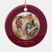 美しいベリー幾何学的パターン写真クリスマス セラミックオーナメント (裏面)