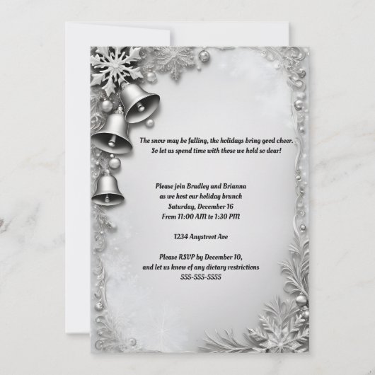美しいベルズのクリスマス パーティー 招待状 (正面)