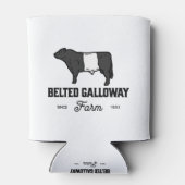 美しいベルテッドガロウェイ牛の丸いバッジまたはデザイン 缶クーラー (裏面)