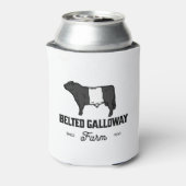 美しいベルテッドガロウェイ牛の丸いバッジまたはデザイン 缶クーラー (缶裏面)