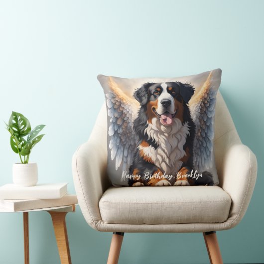 美しいベルネーゼの山犬と翼 クッション (椅子)