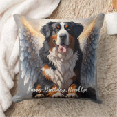 美しいベルネーゼの山犬と翼 クッション (ブランケット)