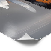 美しいベルネーゼの山犬と翼 ポスター (コーナー)