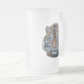 美しいベンガルタイガー顔フォトグラス フロストグラスビールジョッキ (正面右)