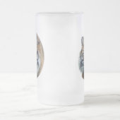 美しいベンガルタイガー顔フォトグラス フロストグラスビールジョッキ (中央)