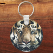 美しいベンガルタイガー顔写真 キーホルダー (正面)