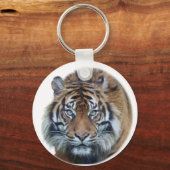 美しいベンガルタイガー顔写真 キーホルダー (正面)
