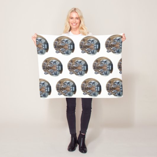 美しいベンガルタイガー顔写真 フリースブランケット (インサイチュ)