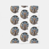 美しいベンガルタイガー顔写真 フリースブランケット (正面)