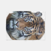 美しいベンガルタイガー顔写真 フリースブランケット (正面(横))