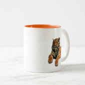 美しいベンガルタイガー顔&ポーズフォト ツートーンマグカップ (正面右)