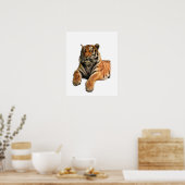 美しいベンガルタイガー顔&ポーズフォト ポスター (キッチン)