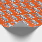 美しいベンガル白いタイガーオレンジ色の赤いパターン ラッピングペーパー (角)