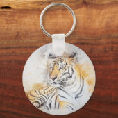 美しいベンガル絵画虎 キーホルダー (正面)