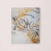 美しいベンガル絵画虎 ジグソーパズル (縦)