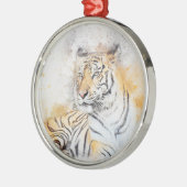 美しいベンガル絵画虎 メタルオーナメント (左)