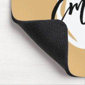 美しいベージュと白い黒のスクリプモノグラムのト マウスパッド (コーナー)