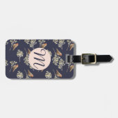 美しいベージュのヨーロッパロビンズパターン ラゲッジタグ (正面横)