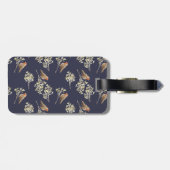 美しいベージュのヨーロッパロビンズパターン ラゲッジタグ (裏面横)