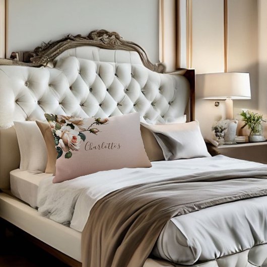 美しいベージュのローズ ブライダルシャワー アクセントクッション