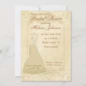 美しいベージュのヴィンテージ紙のウェディングシャワー招待状 招待状 (正面)