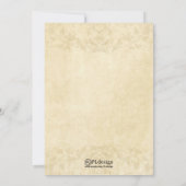 美しいベージュのヴィンテージ紙のウェディングシャワー招待状 招待状 (裏面)