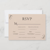 美しいベージュシンプルモダン結婚ズ 出欠カード (正面)