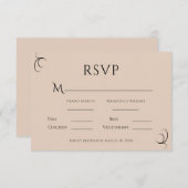 美しいベージュシンプルモダン結婚ズ 出欠カード (正面/裏面)