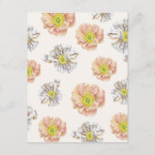 美しいベージュ結婚フローラの詳細とQRコード エンクロージャーカード (裏面)