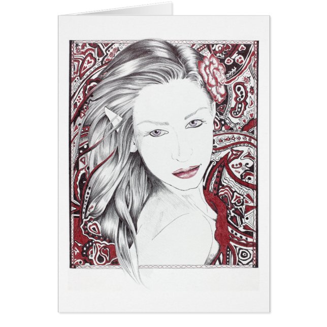 美しいペイズリー女性小妖精や小人 (正面)