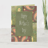 美しいペイズリー誕生日デザイン カード (正面)