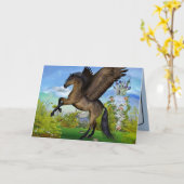 美しいペガサスのグリーティングカード カード (黄色い花)