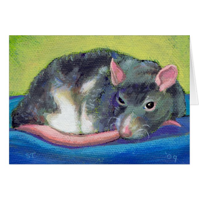 美しいペットラットの芸術の用心深い保護者の絵画 (正面横)