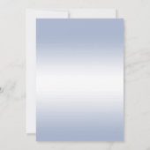 美しいペリウィンクルのグリッターとウェディングリング 招待状 (裏面)