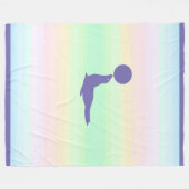 美しいペリウィンクル海のライオン&ボール フリースブランケット (正面(横))